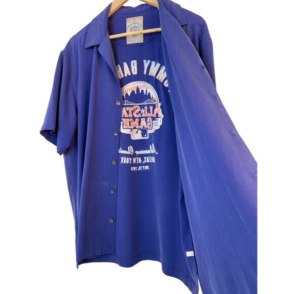 Tommy Bahama MLB 2013 All-Star Game Shirt M 100% Silk Blue RCC10442 Queens NY - Picture 2 of 16